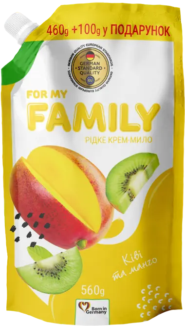 Рідке крем-мило Ківі та манго For My Family 560 г дой-пак