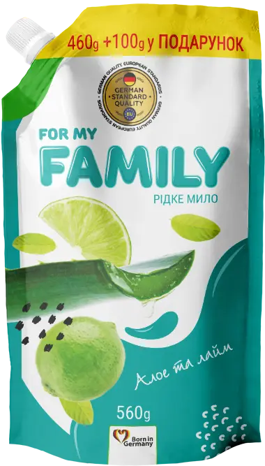 Рідке мило Алоє та лайм For My Family 560 г дой-пак