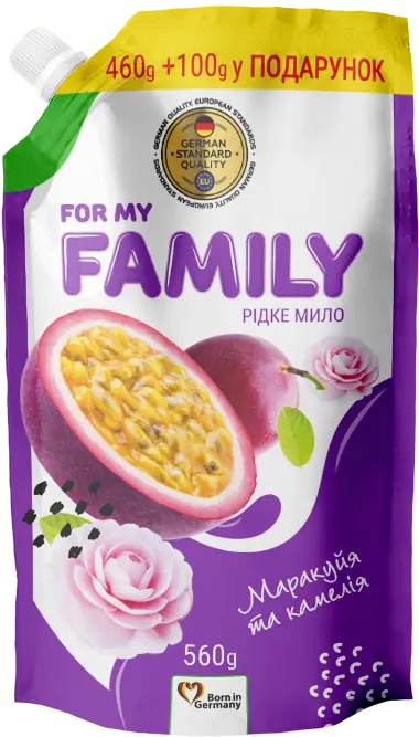 Рідке мило Маракуйя та камелія For My Family 560 г дой-пак