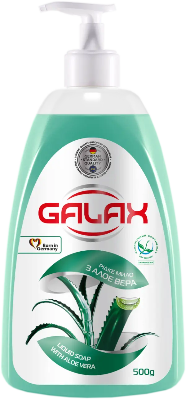Рідке мило зволожуюче з алое вера GALAX 500 г з дозатором
