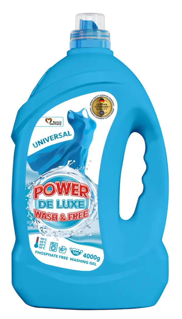 Гель для прання універсальний POWER DE LUXE 4000 г (100 прань)