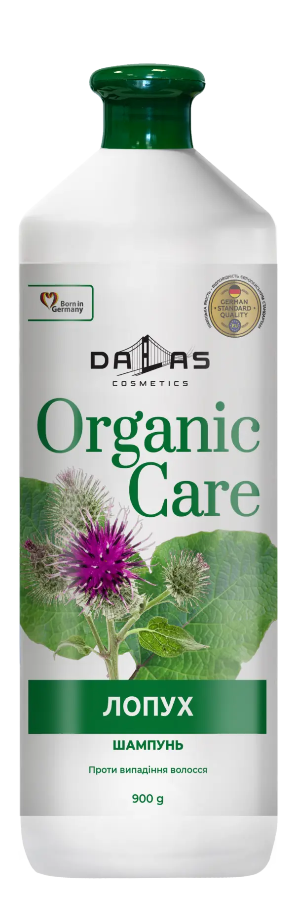 Шампунь проти випадіння волосся з лопухом Dalas Organic Care 900 мл