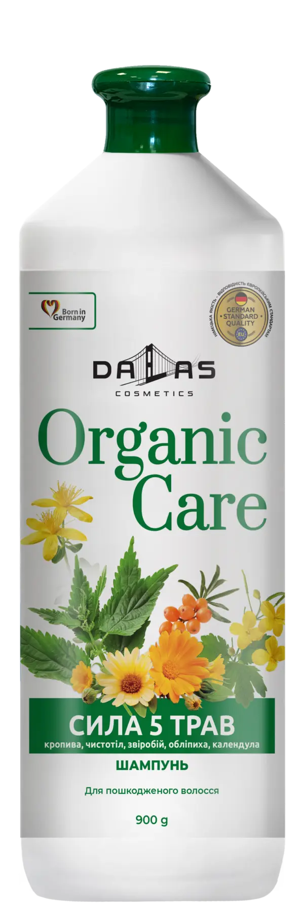 Шампунь для всіх типів волосся Сила 5 трав Dalas Organic Care 900 г