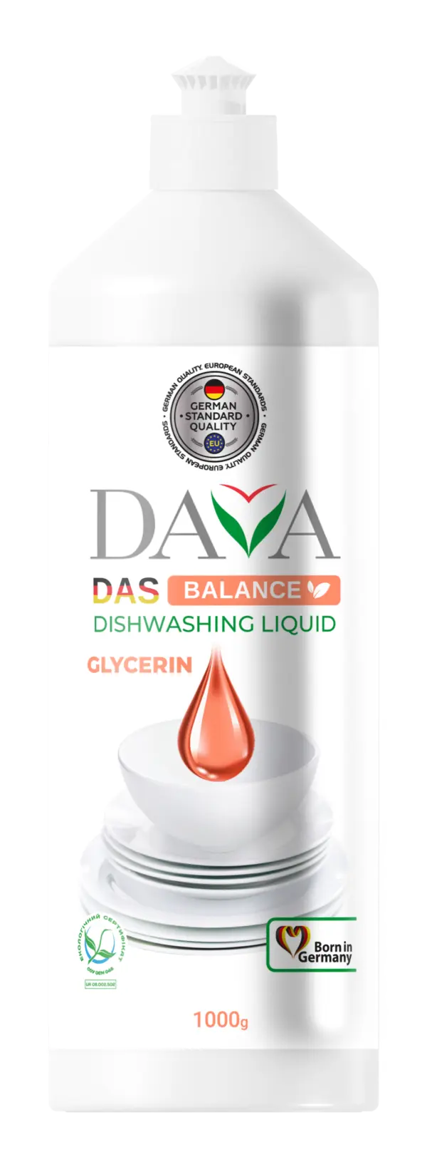 Еко засіб для миття посуду з гліцерином DAVA Balance 1000 г