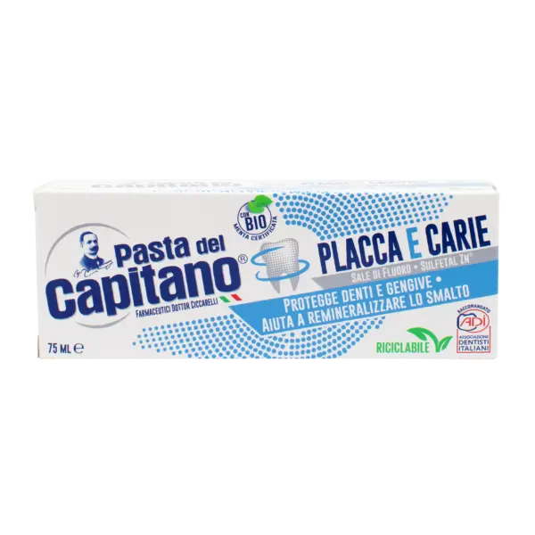 Pasta del Capitano Зубна паста проти карієсу та нальоту Placca e Carie 75 мл