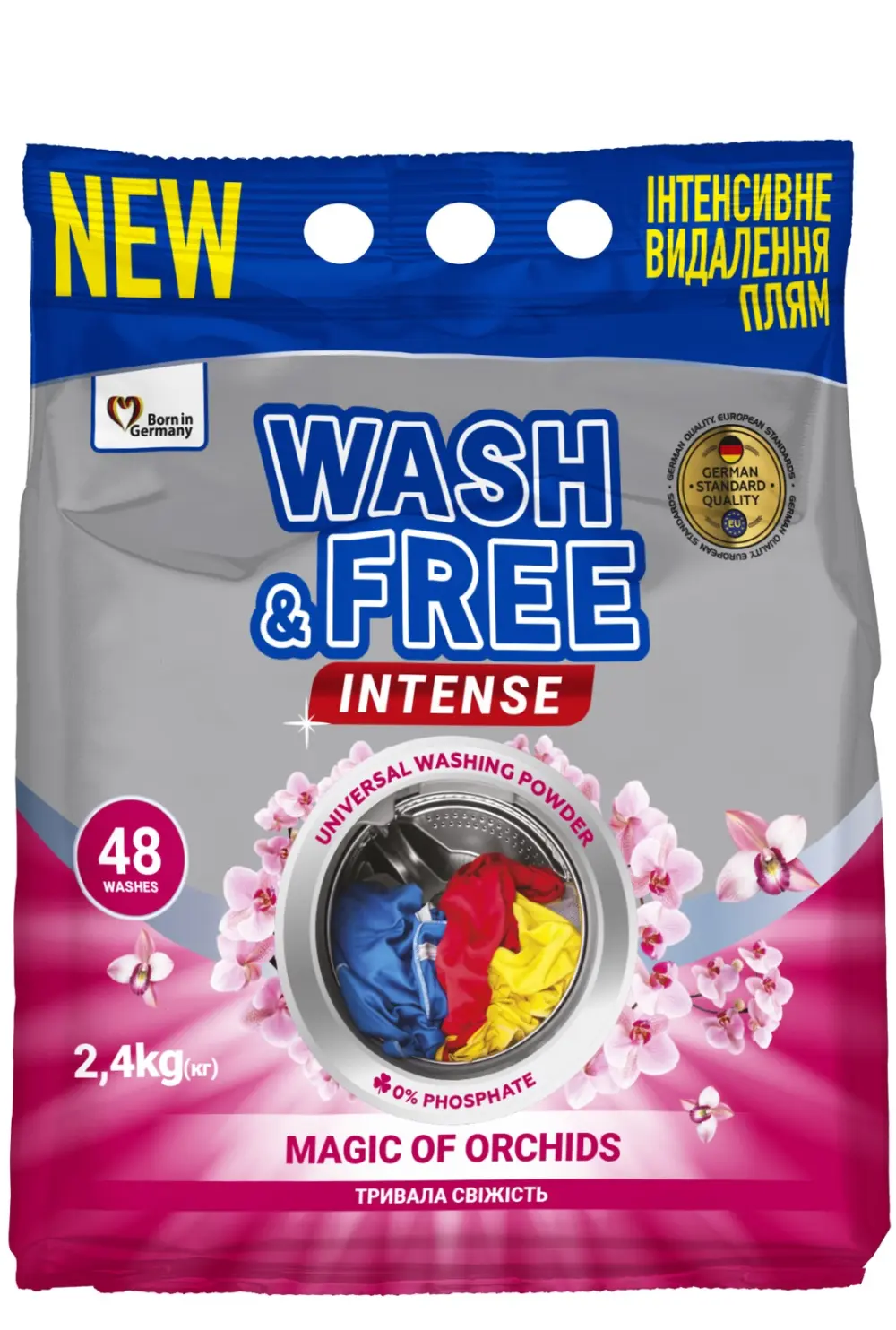 Пральний порошок універсальний Магія орхідей Wash&Free Intense 2400 г