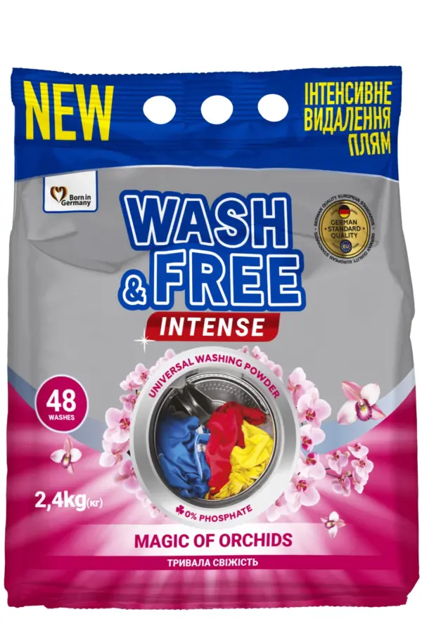 Пральний порошок універсальний Магія орхідей Wash&Free Intense 2400 г