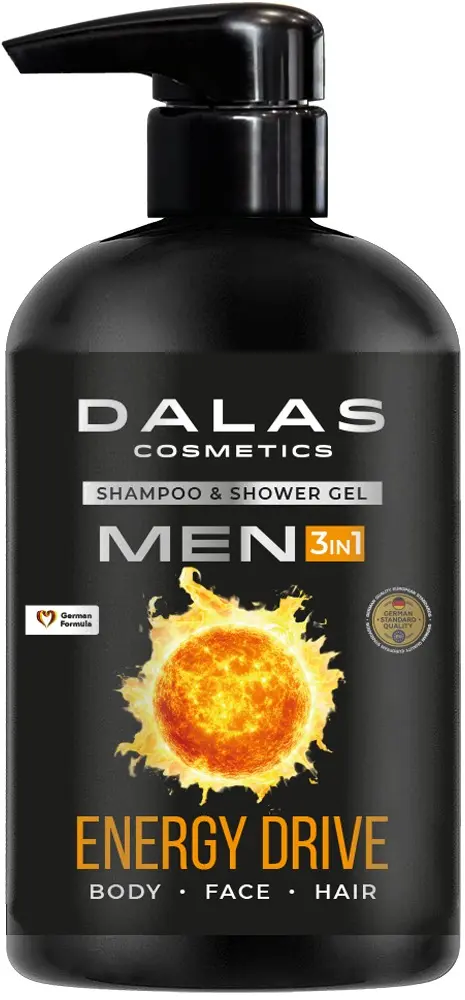 Чоловічий шампунь-гель для душу 3в1 Men Energy Drive Dalas Cosmetics 550 мл