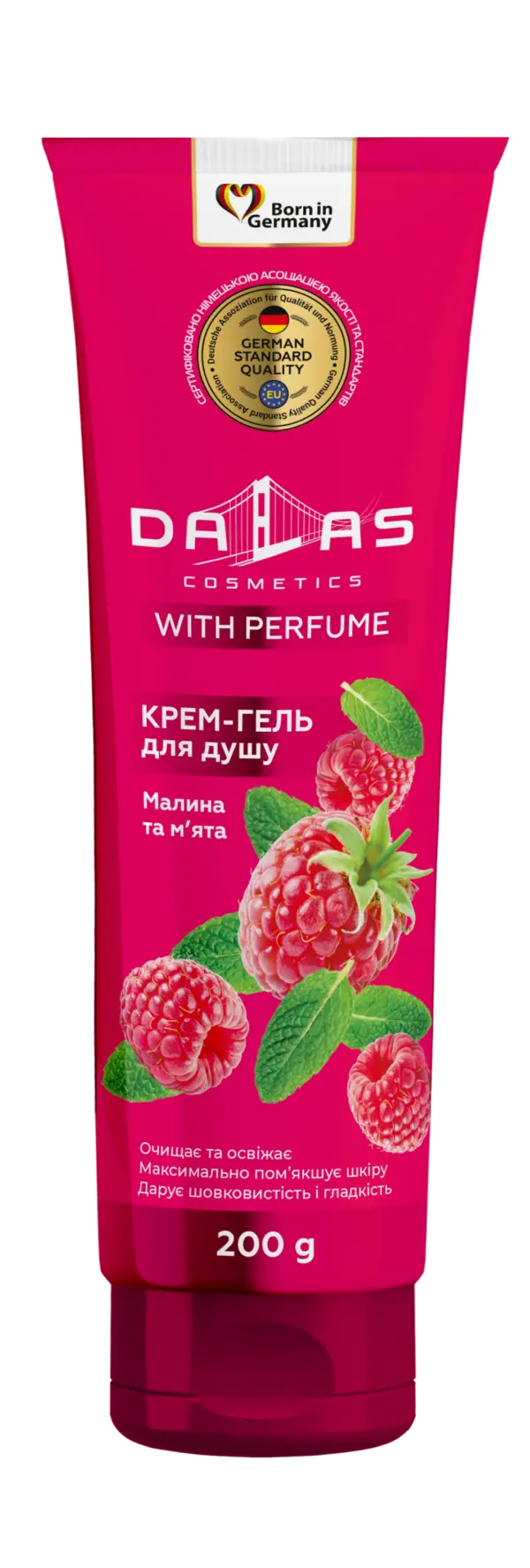 Крем-гель для душу Малина та м'ята Dalas 200 г