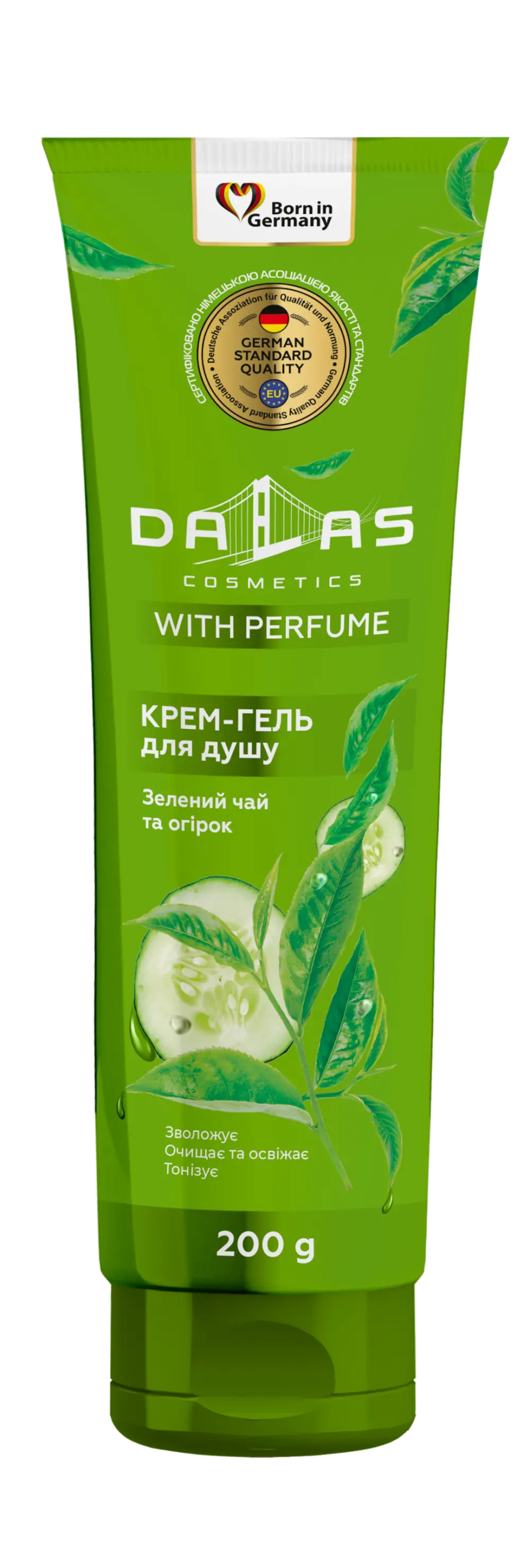 Крем-гель для душу Зелений чай та огірок Dalas 200 г