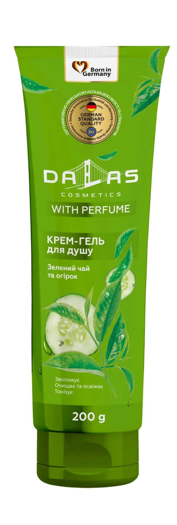 Крем-гель для душу Зелений чай та огірок Dalas 200 г