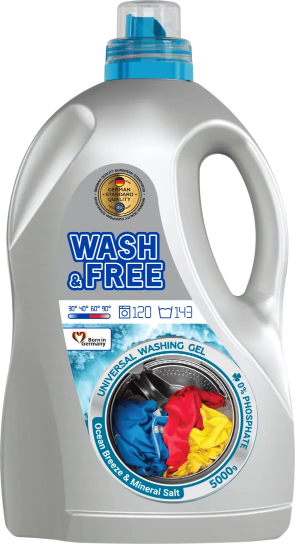 Гель для прання Морська свіжість Wash&Free 5000 г пляшка
