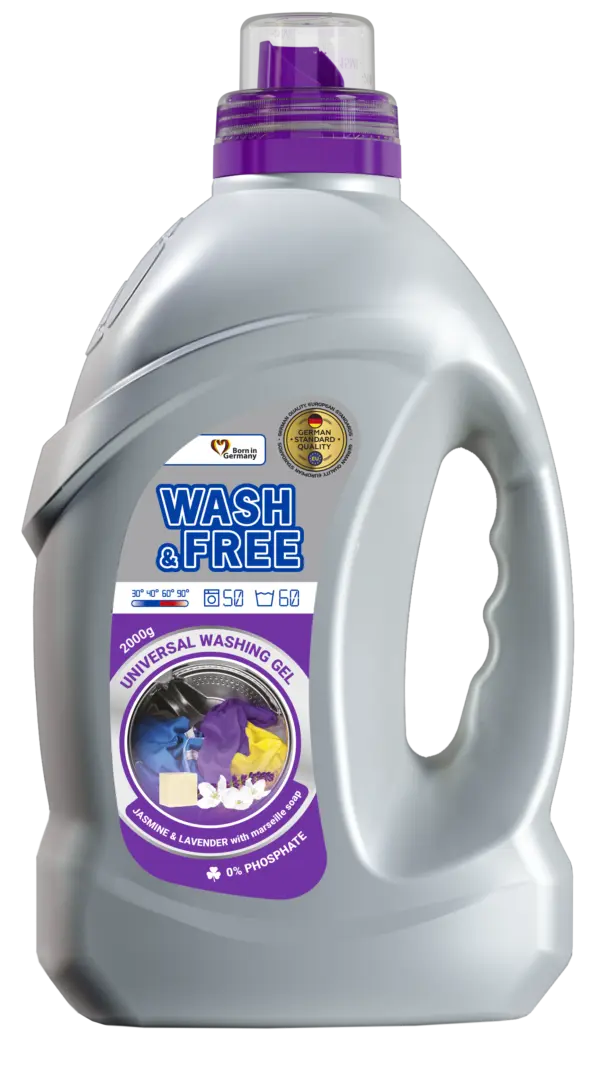 Гель для прання з марсельським милом Жасмин та лаванда Wash&Free 2000 г пляшка