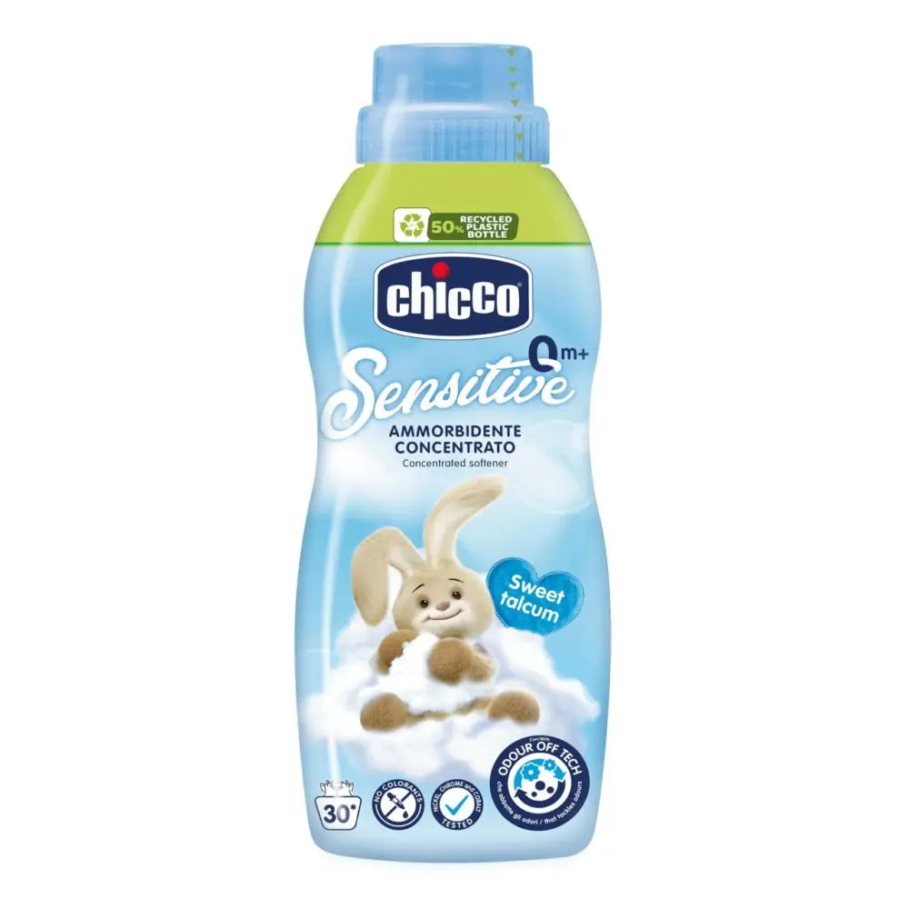 Кондиціонер для дитячої білизни Chicco Sensitive Sweet Talcum концентрований, 750 мл, 30 прань