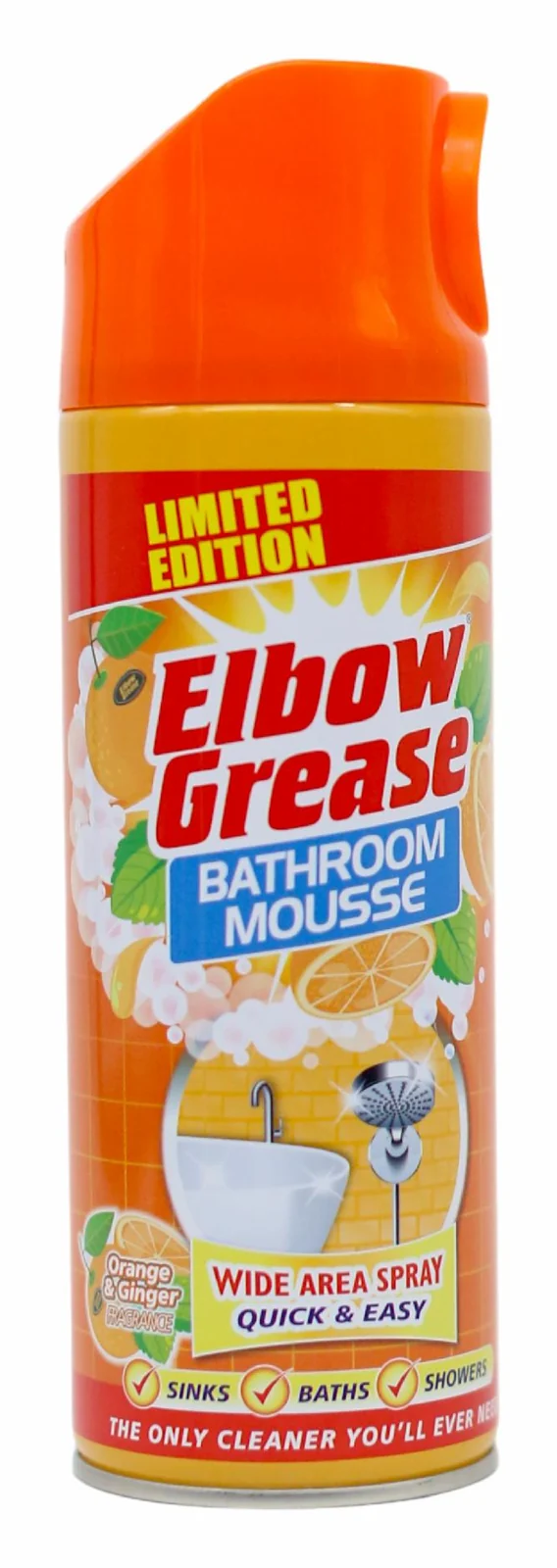Піна для чищення ванної Elbow Grease Апельсин та імбир, 400 мл