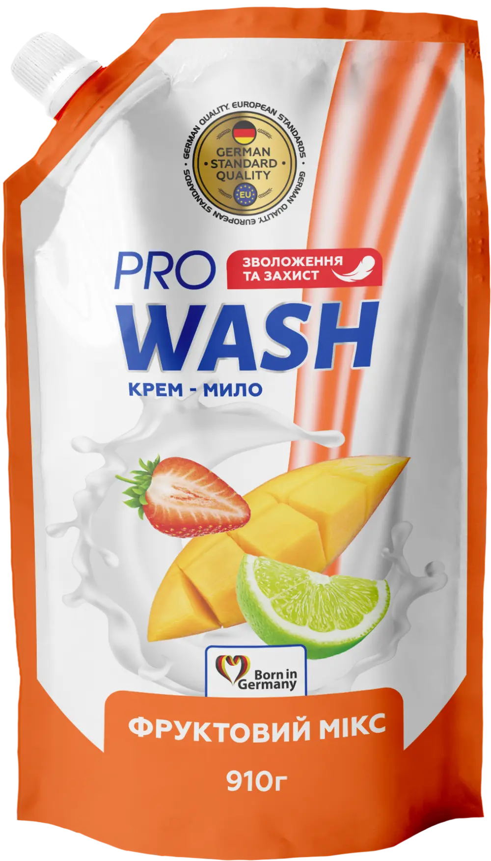 Рідке крем-мило Фруктовий мікс PRO WASH 880 мл дой-пак