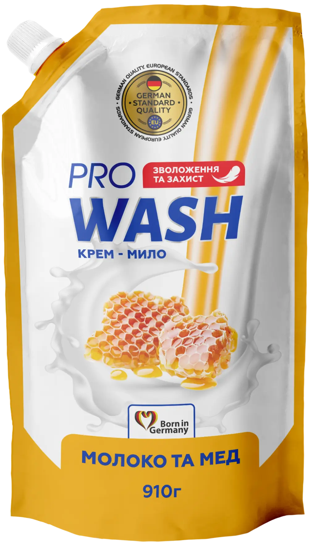 Рідке крем-мило Молоко та мед PRO WASH 910 г дой-пак