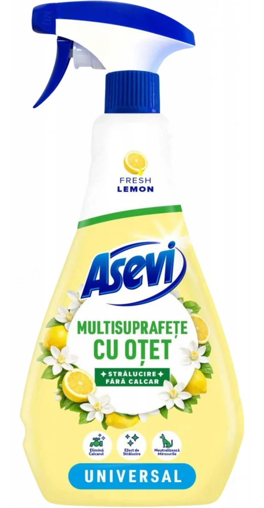 Універсальний засіб для чищення Asevi з оцтом Fresh Lemon, 750 мл