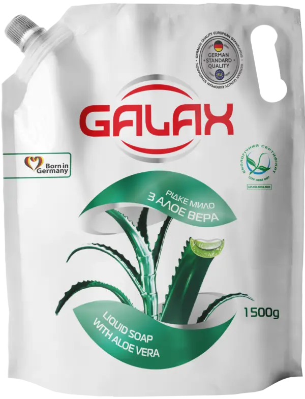 Рідке мило зволожуюче з алое вера GALAX 1500 г дой-пак