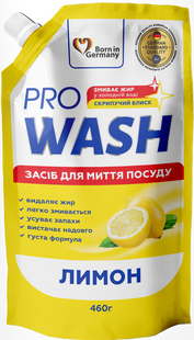 Засіб для миття посуду Лимон PRO WASH 460 г дой-пак PROWASH-DISH-LEMON-REFILL фото