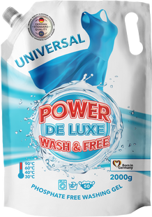 Гель для прання універсальний POWER DE LUXE 2 кг дой-пак (50 прань) PDL-GEL-UNIVERSAL-REFILL фото