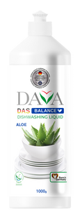 Еко засіб для миття посуду з алое вера DAVA Balance 1000 г DV-BALANCE-DISH-LIQUID-ALOE фото