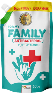 Рідке крем-мило антибактеріальне For My Family 560 г дой-пак FMF-SOAP-ANTIBACTERIAL фото