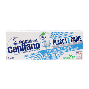 Pasta del Capitano Зубна паста проти карієсу та нальоту Placca e Carie 75 мл PTPC75 фото