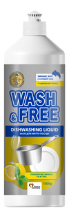 Засіб для миття посуду Лимон та м'ята Wash&Free 1 л пляшка WF-DISH-LEMON-MINT-BOTTLE фото