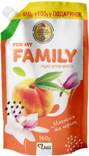Рідке крем-мило Магнолія та персик For My Family 560 г дой-пак FMF-SOAP-MAGNOLIA-PEACH фото