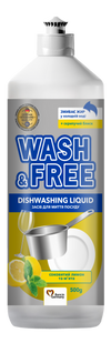 Засіб для миття посуду Лимон та м'ята Wash&Free 500 г пляшка WF-DISH-LEMON-MINT-BOTTLE фото