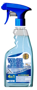 Спрей для миття скла 4в1 Wash&Free 500 мл WASHFREE-GLASS-CLEANER-500ML фото