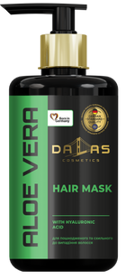 Маска зволожуюча для волосся з гіалуроновою кислотою та алое Dalas 900 мл DL-HAIR-MASK-HYALURONIC-ACID-ALOE фото