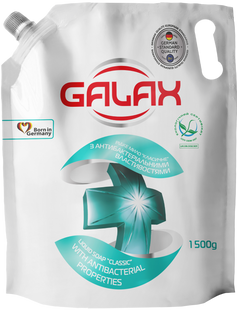 Рідке мило антибактеріальне Класичне GALAX 1500 г дой-пак GALAX-SOAP-CLASSIC-REFILL фото