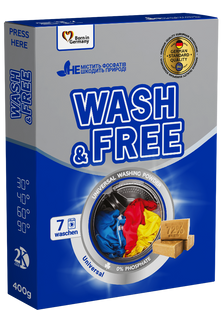 Пральний порошок універсальний Wash&Free 400 г WASHFREE-POWDER-UNIVERSAL фото
