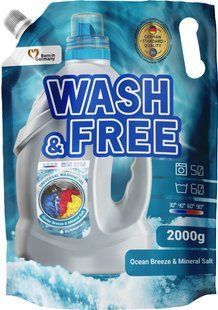 Гель для прання універсальний Морська свіжість Wash&Free 2 кг дой-пак 005902 фото