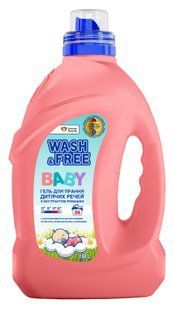 Гель для прання дитячий з екстрактом ромашки Wash&Free Baby 1.8 л 006220 фото