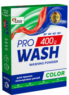 Пральний порошок для кольорових речей PRO WASH Color 400 г PROWASH-POWDER-COLOR фото