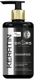 Шампунь з кератином для відновлення волосся Dalas Keratin 1000 мл DL-SHAMPOO-KERATIN-MILK-PROTEIN фото