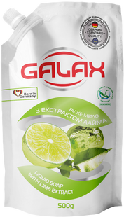 Рідке мило з екстрактом лайма GALAX 500 г дой-пак GALAX-SOAP-LIME-REFILL фото