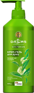 Крем-гель для душу Зелений чай та огірок Dalas 500 г DL-SHOWER-GEL-GREEN-TEA-CUCUMBER-200G фото