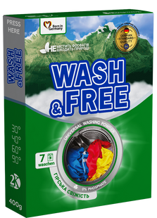 Пральний порошок Гірська свіжість Wash&Free 400 г WASHFREE-POWDER-MOUNTAINFRESH фото